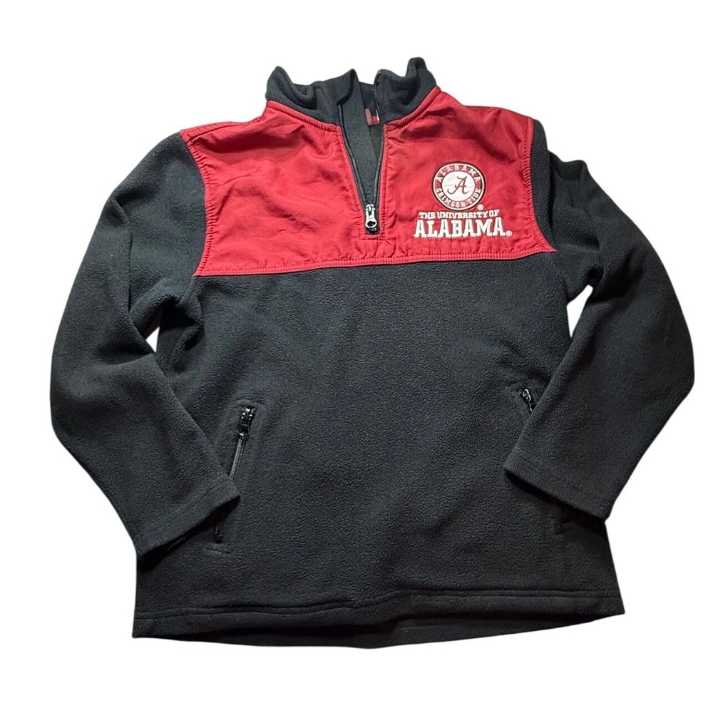 Peak Season Alabama Crimson Tide‎ Boys Fleece Quarter Zip Pullover Black Red